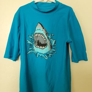Cherokee Boy's Rash Guard Swim Shirt Shark